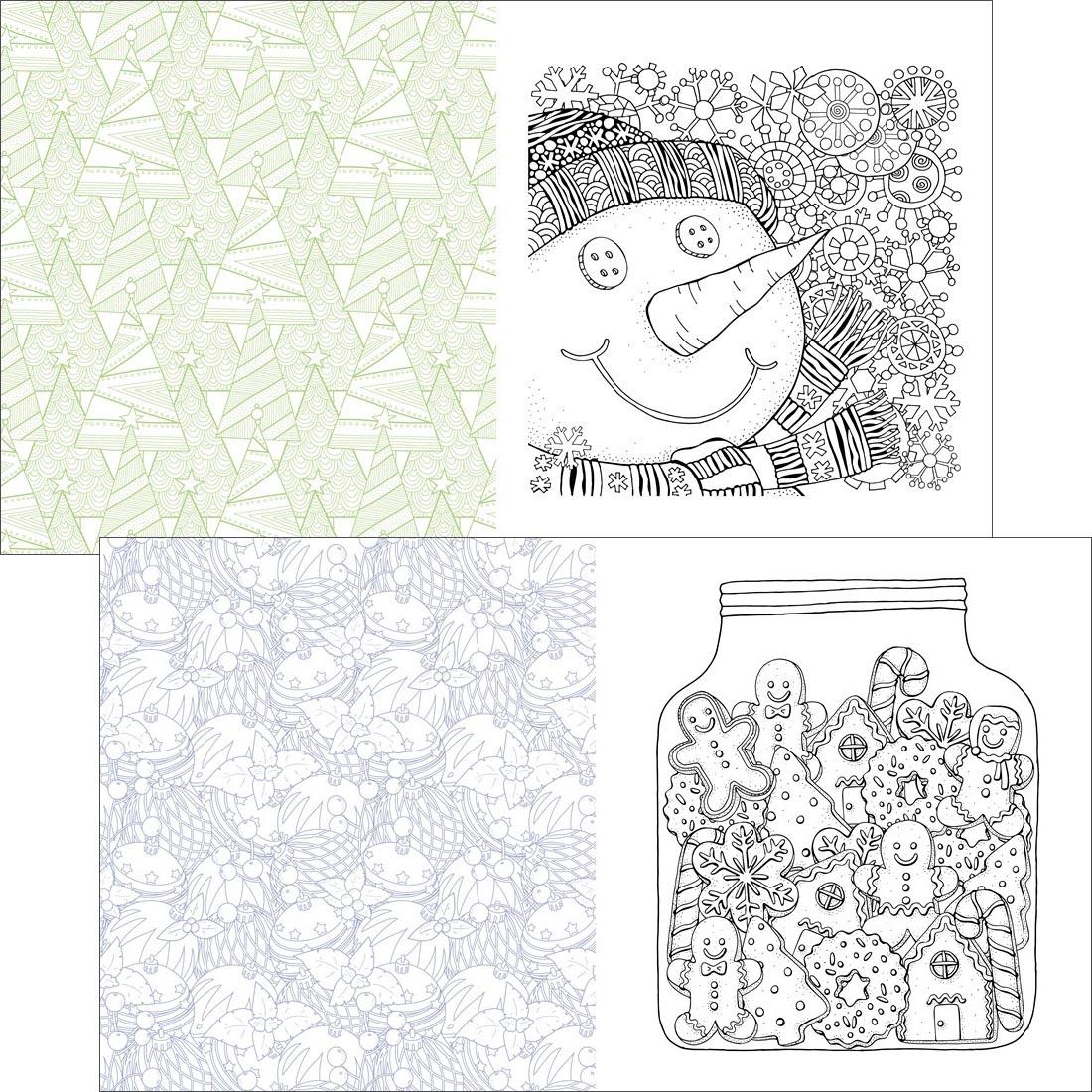 2 sample spreads from inside the Christmas Coloring Book: Celebrate And Color Your Way Through The Holidays!