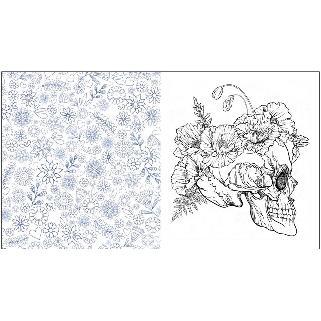 pages from the Day of the Dead Coloring Book
