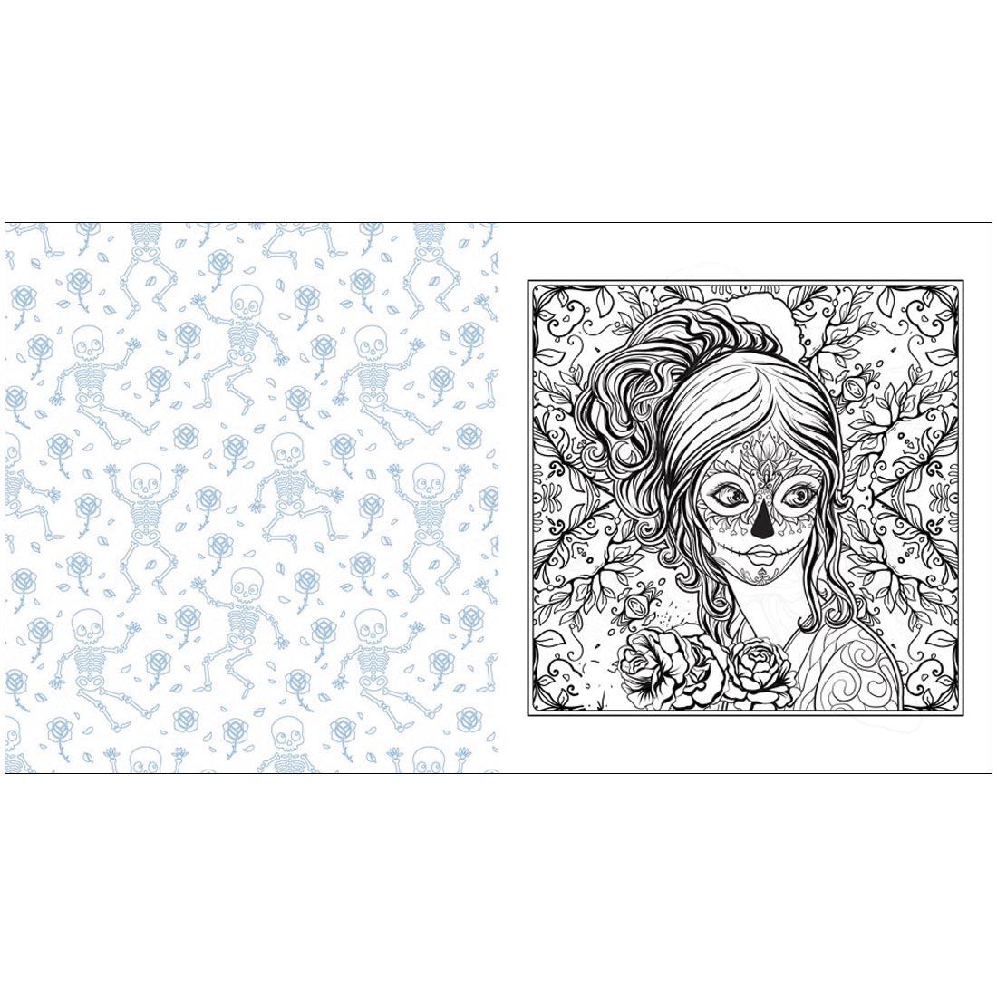pages from the Day of the Dead Coloring Book