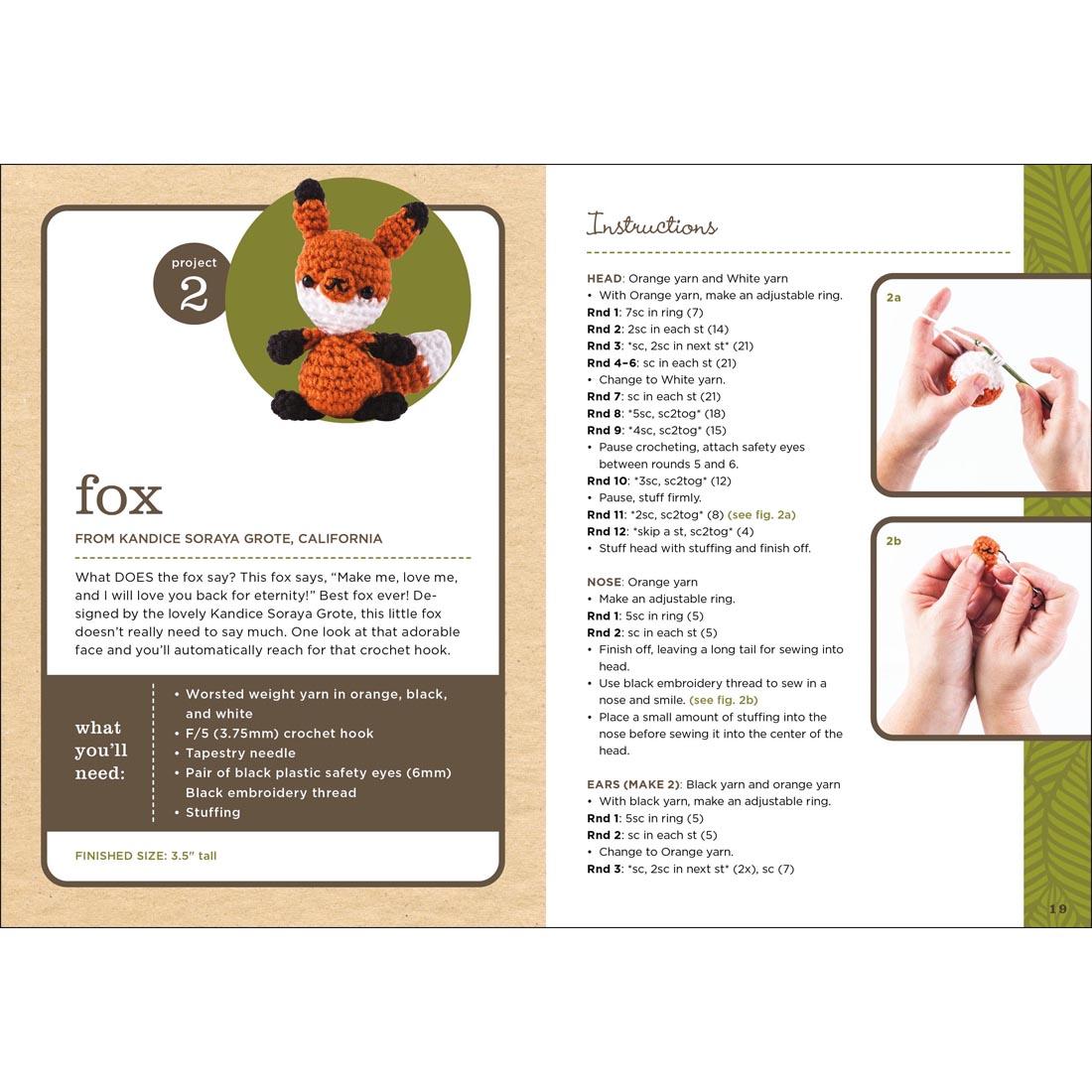 2 pages of the book from the Woodland Crochet Kit