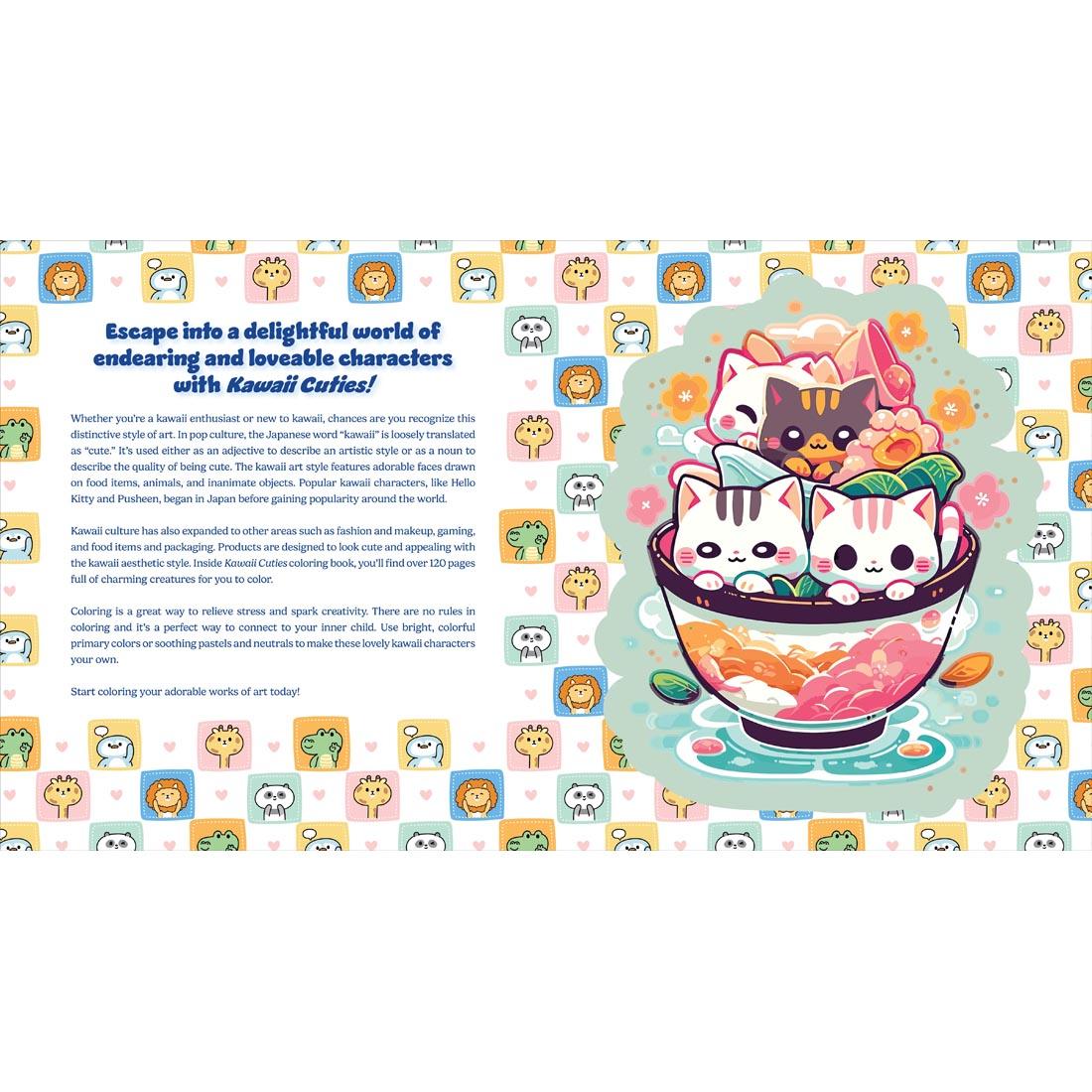 pages from the Kawaii Cuties Coloring Book