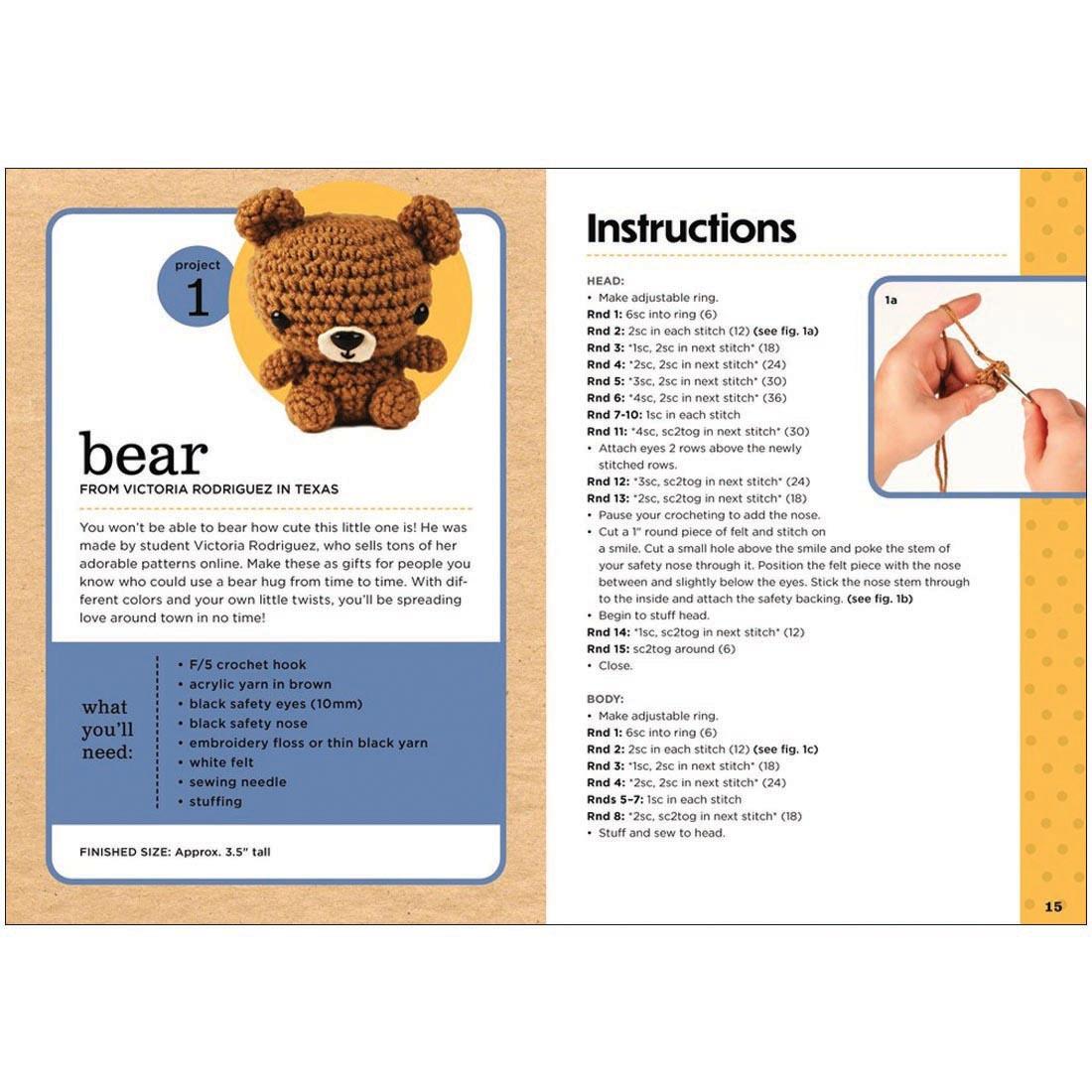 2 pages of the book from the Creature Crochet Kit