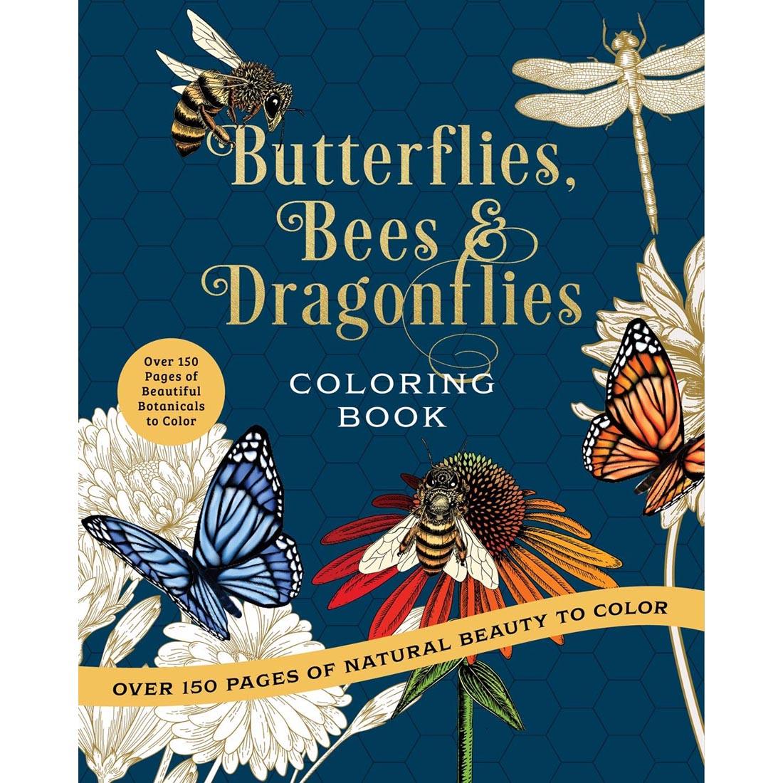 front cover of Butterflies, Bees & Dragonflies Coloring Book