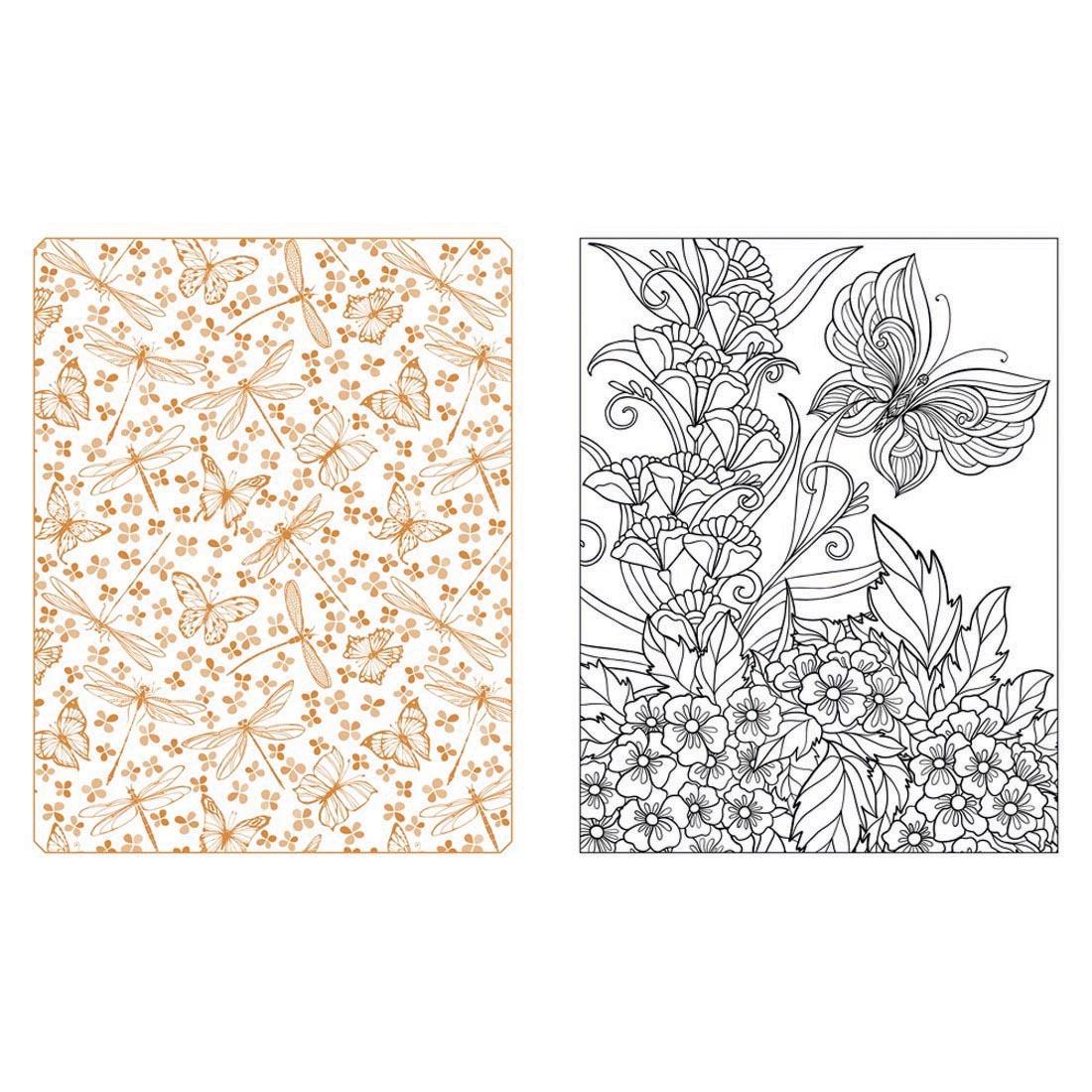 2 pages from Butterflies, Bees & Dragonflies Coloring Book