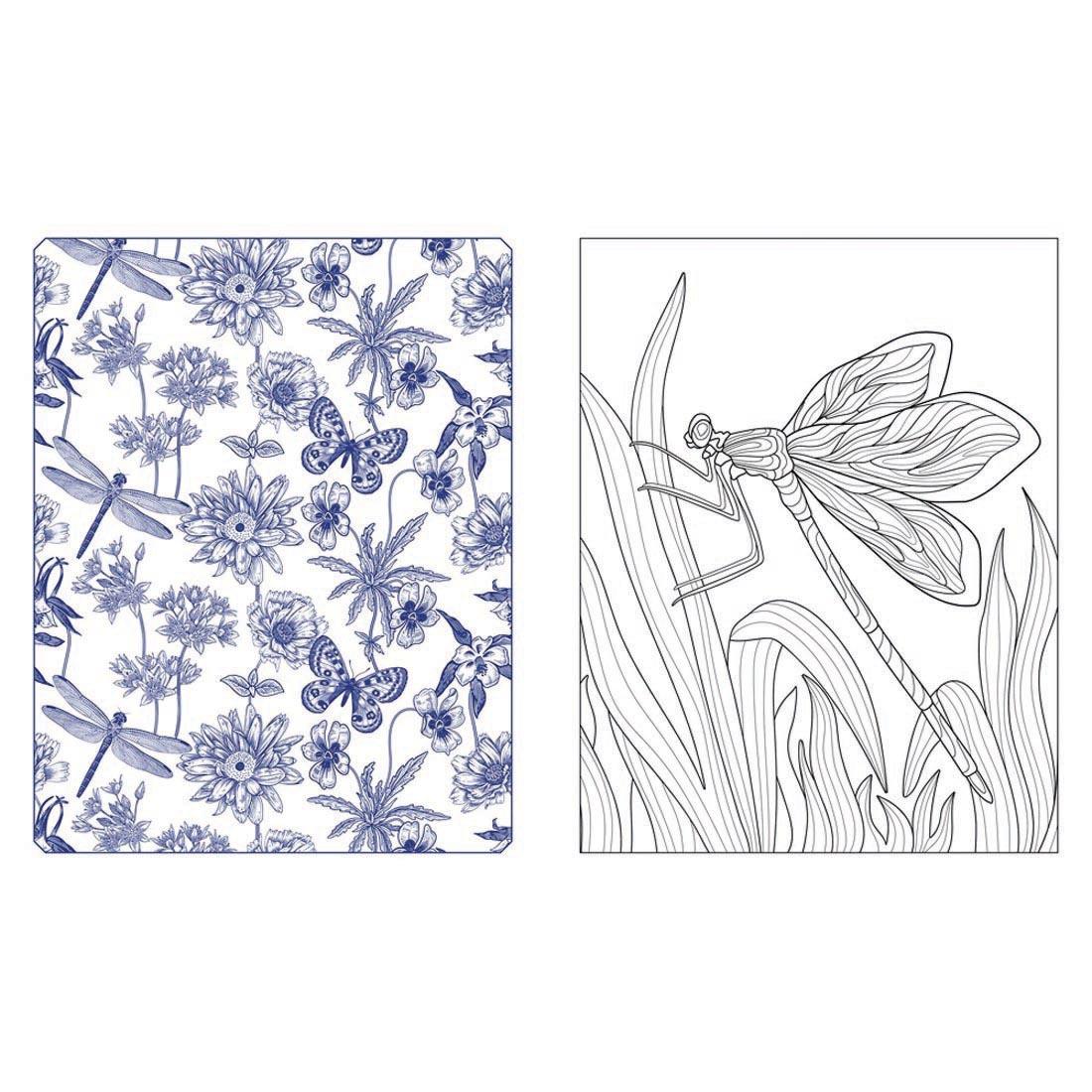 2 pages from Butterflies, Bees & Dragonflies Coloring Book