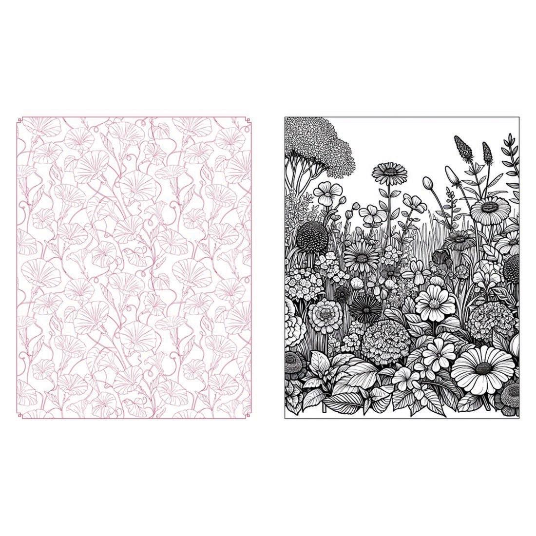2 pages from Wildflowers In Bloom Coloring Book