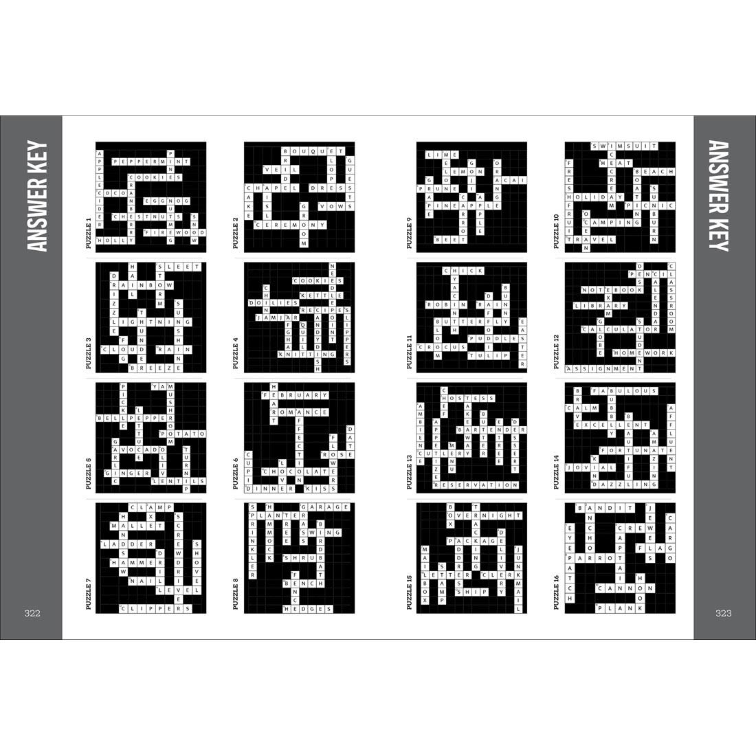 answer key from the book Large Print Crosswords