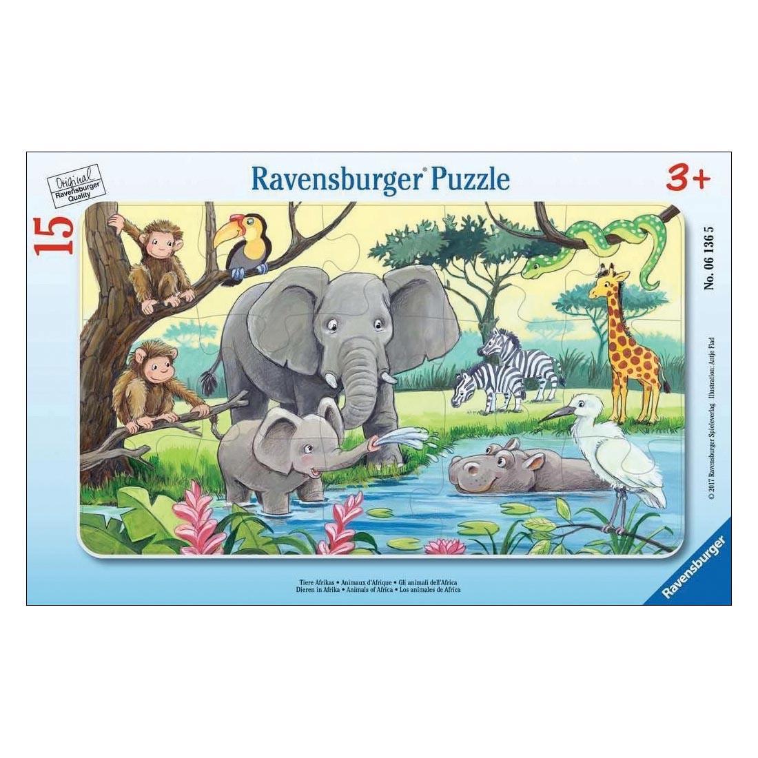 Animals of Africa 15-Piece Frame Puzzle By Ravensburger