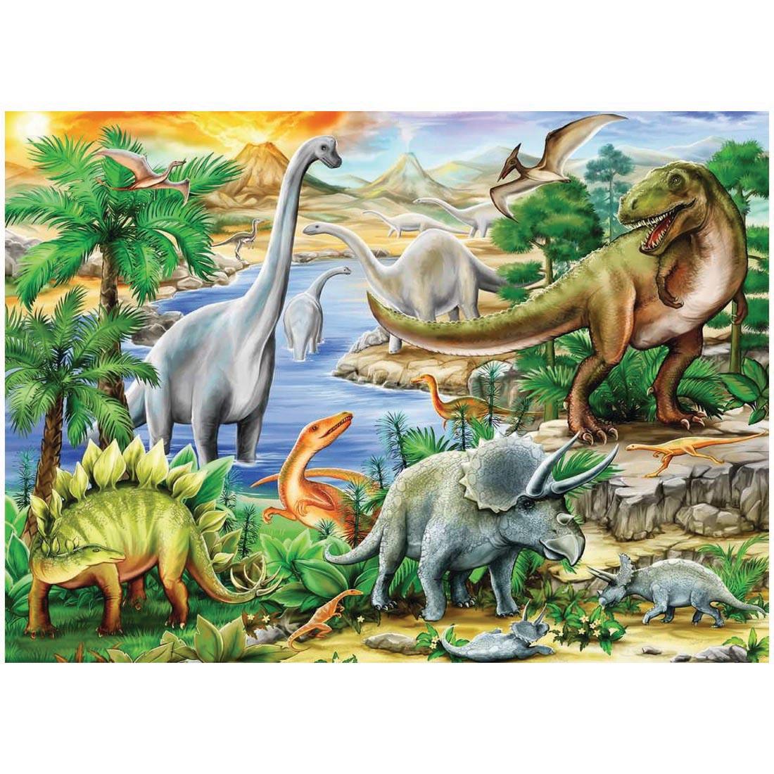 completed Prehistoric Life 60-Piece Puzzle By Ravensburger