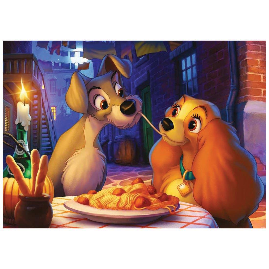completed Lady And The Tramp 1000-Piece Puzzle By Ravensburger