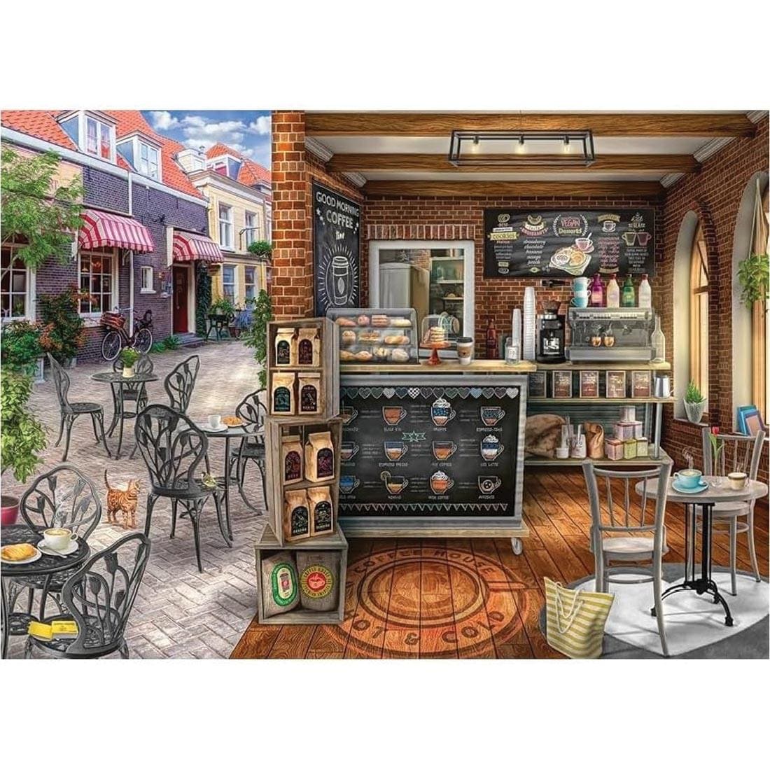 scene of Quaint Cafe 1000-Piece Puzzle By Ravensburger