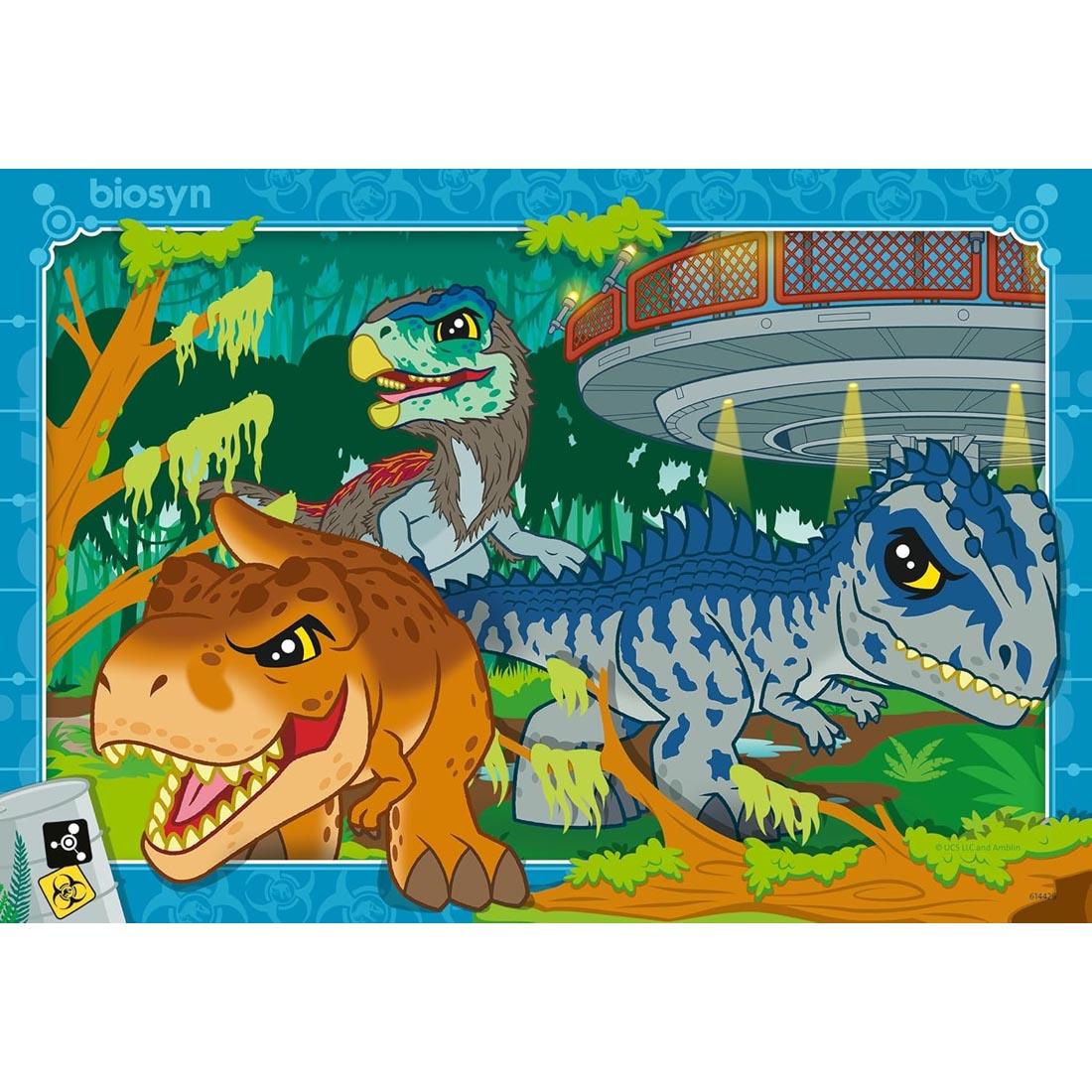 scene of one of the Jurassic World Explorers Livin' The Wild Life! 24-Piece Puzzles By Ravensburger