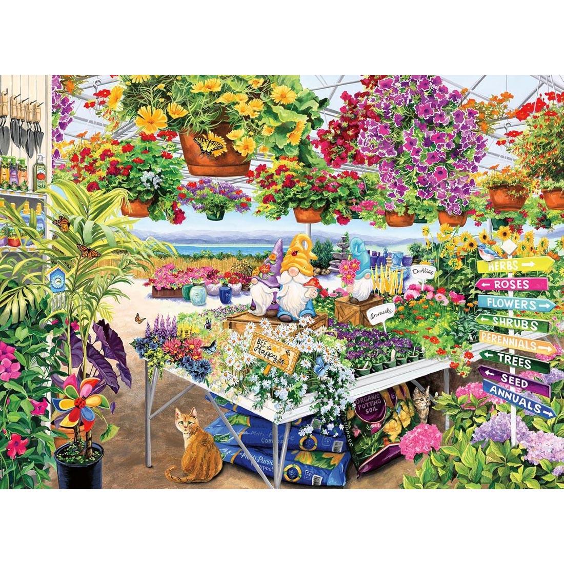 scene of Glorious Garden Center 500-Piece Puzzle By Ravensburger