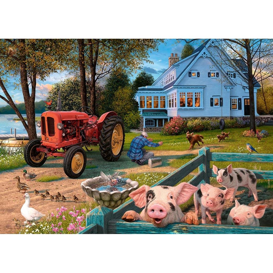 scene of Country Life Large Format 300-Piece Puzzle By Ravensburger