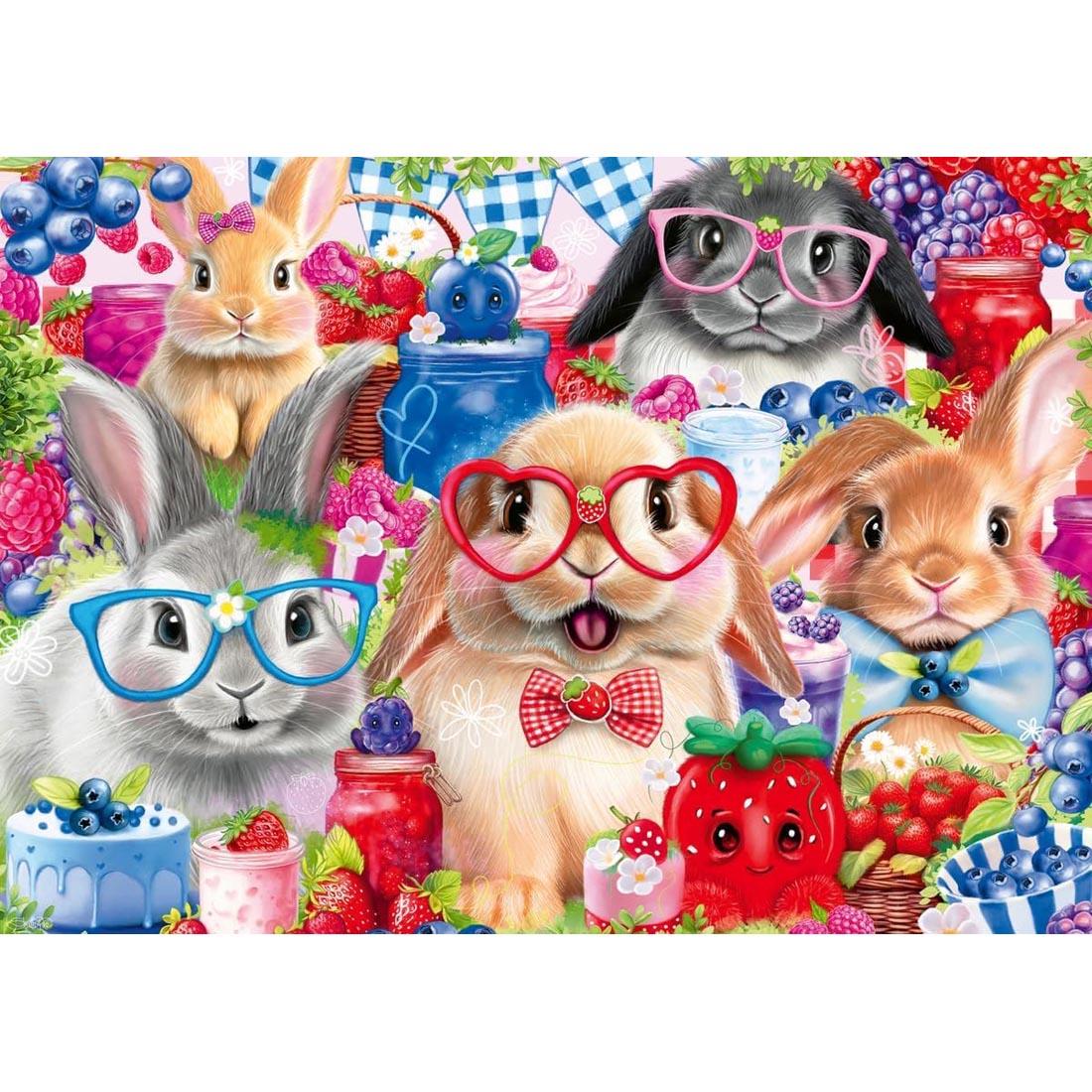 artwork of the Bunnies & Berries 35-Piece Puzzle By Ravensburger