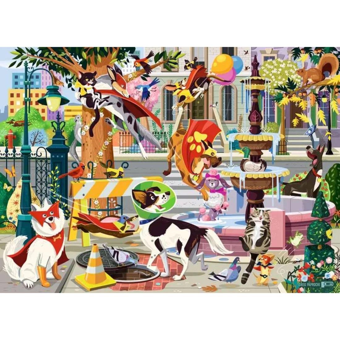 scene of Super Dogs to the Rescue 60-Piece Puzzle By Ravensburger