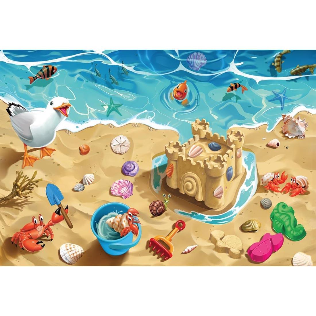scene of Fun at the Beach 24-Piece Floor Puzzle By Ravensburger