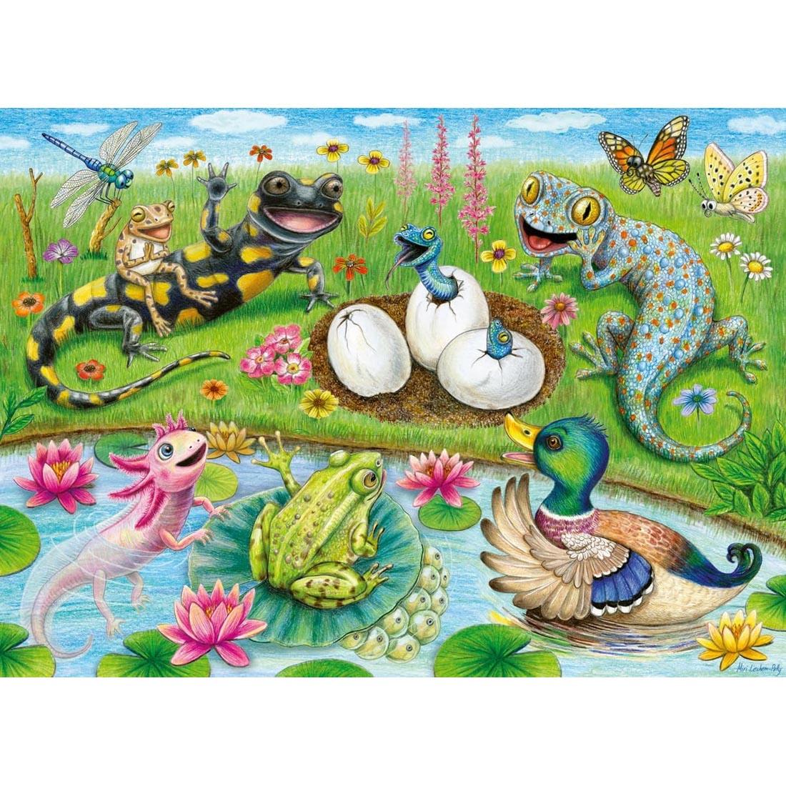 scene of Hello Hatchlings 60-Piece Puzzle By Ravensburger