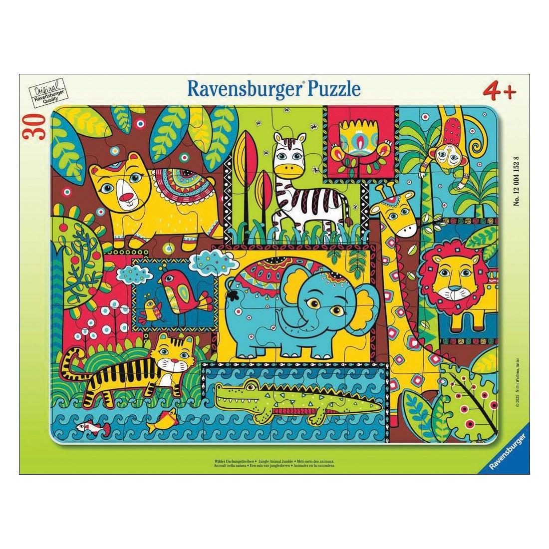 Jungle Animal Jumble 30-Piece Frame Puzzle By Ravensburger