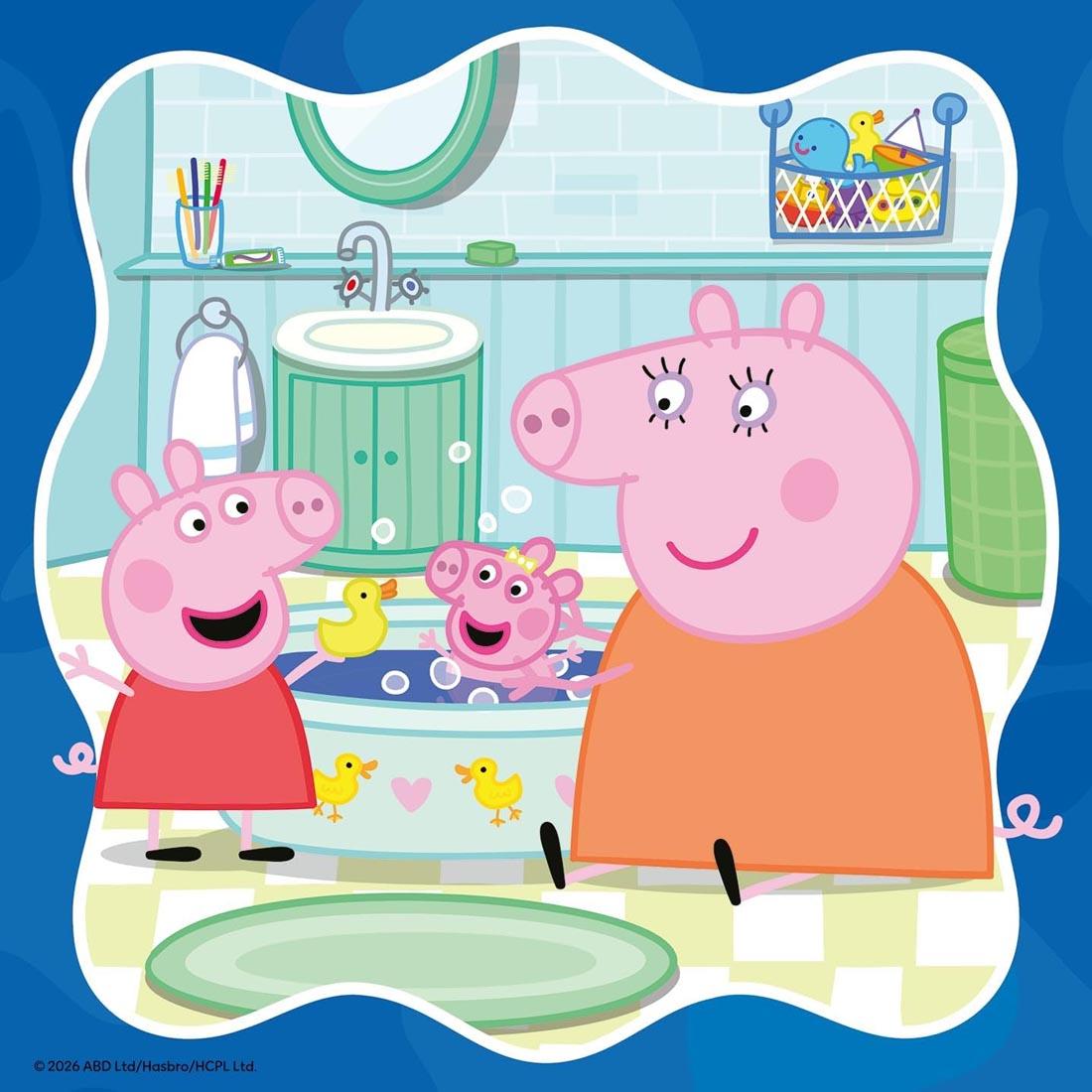 artwork for one of the Peppa Pig Family Firsts 49-Piece Puzzles By Ravensburger