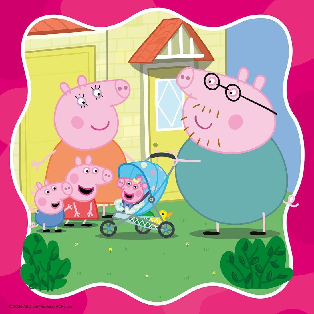 artwork for one of the Peppa Pig Family Firsts 49-Piece Puzzles By Ravensburger