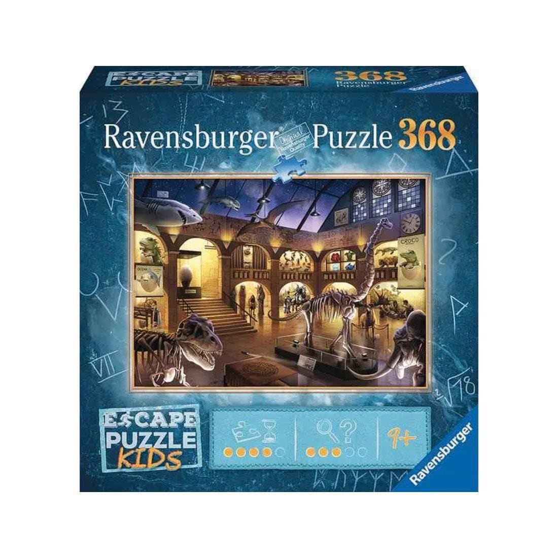 box for the Museum Mysteries 368-Piece Kids Escape Puzzle By Ravensburger