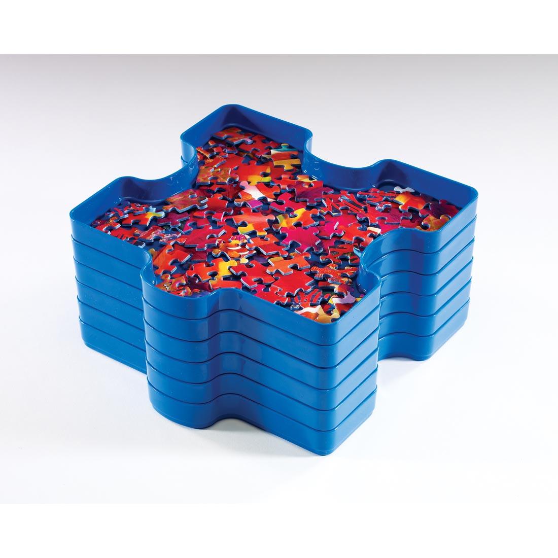 Stacked trays from the Puzzle Sort & Go! set by Ravensburger