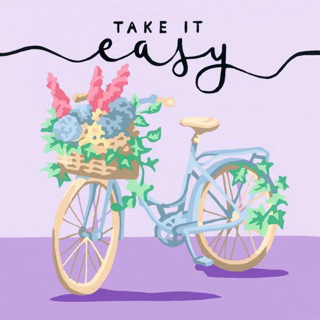 example of finished painting from the Take It Easy Adult Paint By Number Set By Ravensburger