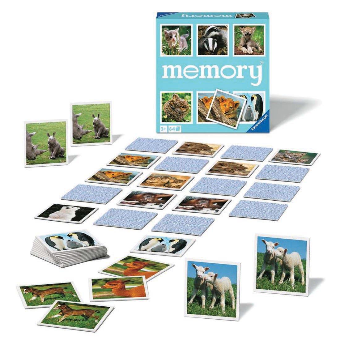 box and contents of Baby Animals Memory Game