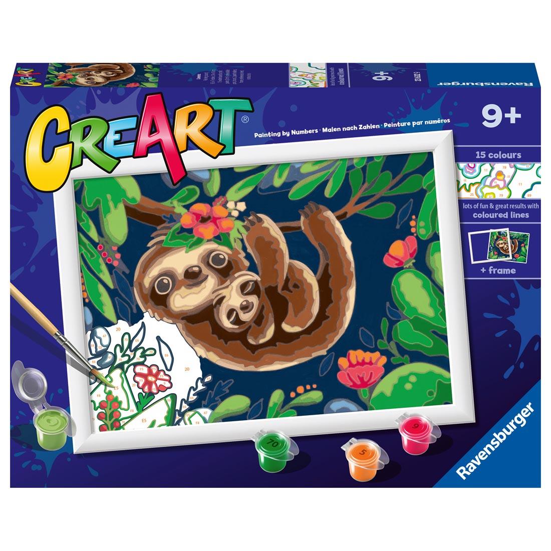 box for the Sweet Sloths Kids Paint By Number Set By Ravensburger