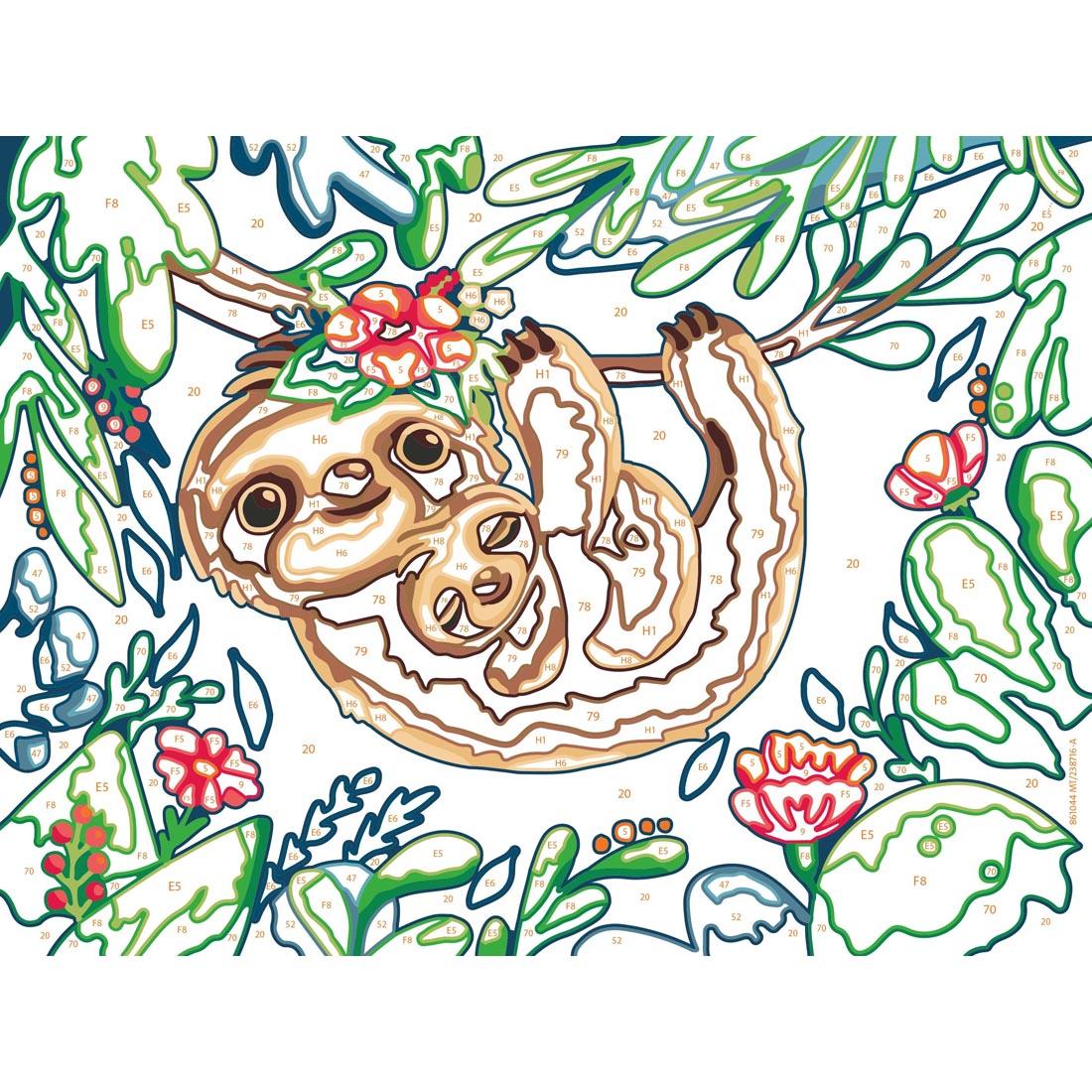 Sweet Sloths Paint By Number Set United Art & Education