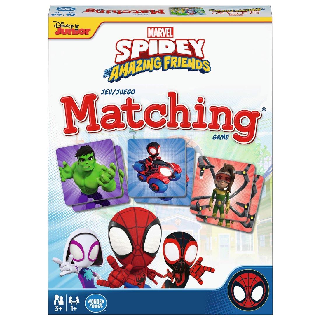 front of box for Marvel Spidey & His Amazing Friends Matching Game By Ravensburger