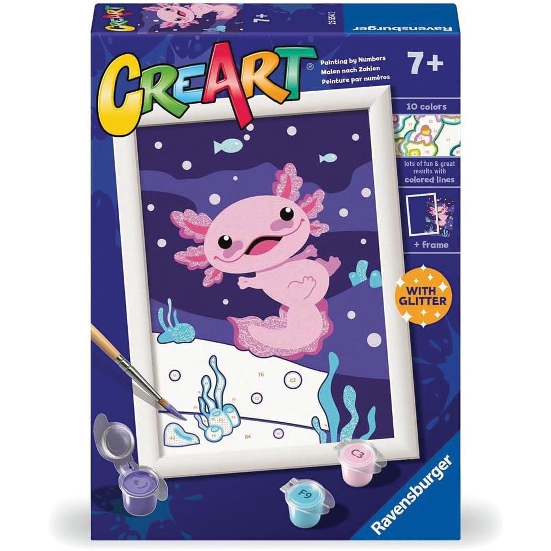Axolotl Glitter Kids Paint By Number Set By Ravensburger