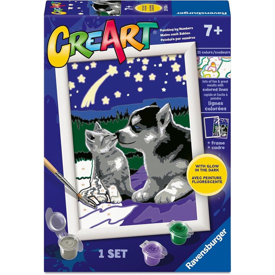 Moonlight Friends Glow-In-The-Dark Kids Paint By Number Set By Ravensburger
