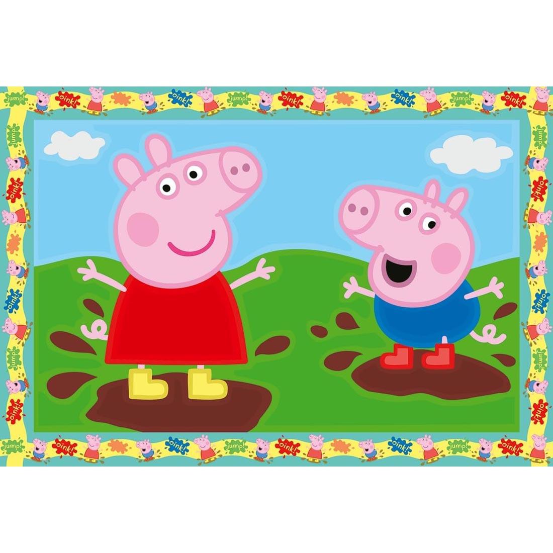 completed example from Peppa Pig Kids Paint By Number Junior Set By Ravensburger
