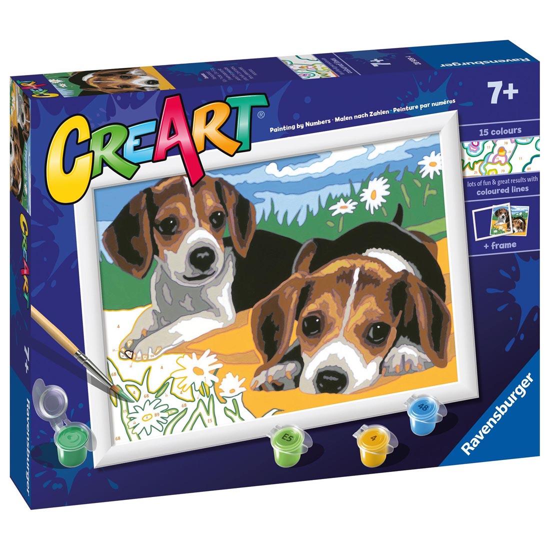 box for Jack Russell Puppies Kids Paint By Number Set By Ravensburger