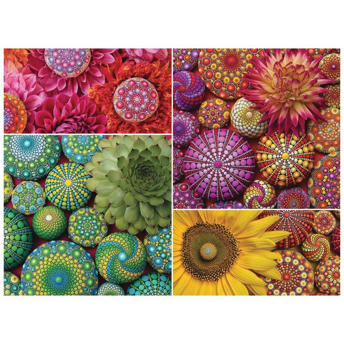 completed Color Your World Series Mandala Blooms 500-Piece Puzzle By Ravensburger