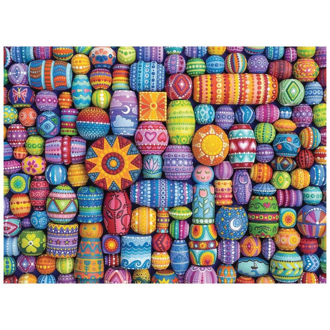 completed Color Your World Series Happy Beads 500-Piece Puzzle By Ravensburger