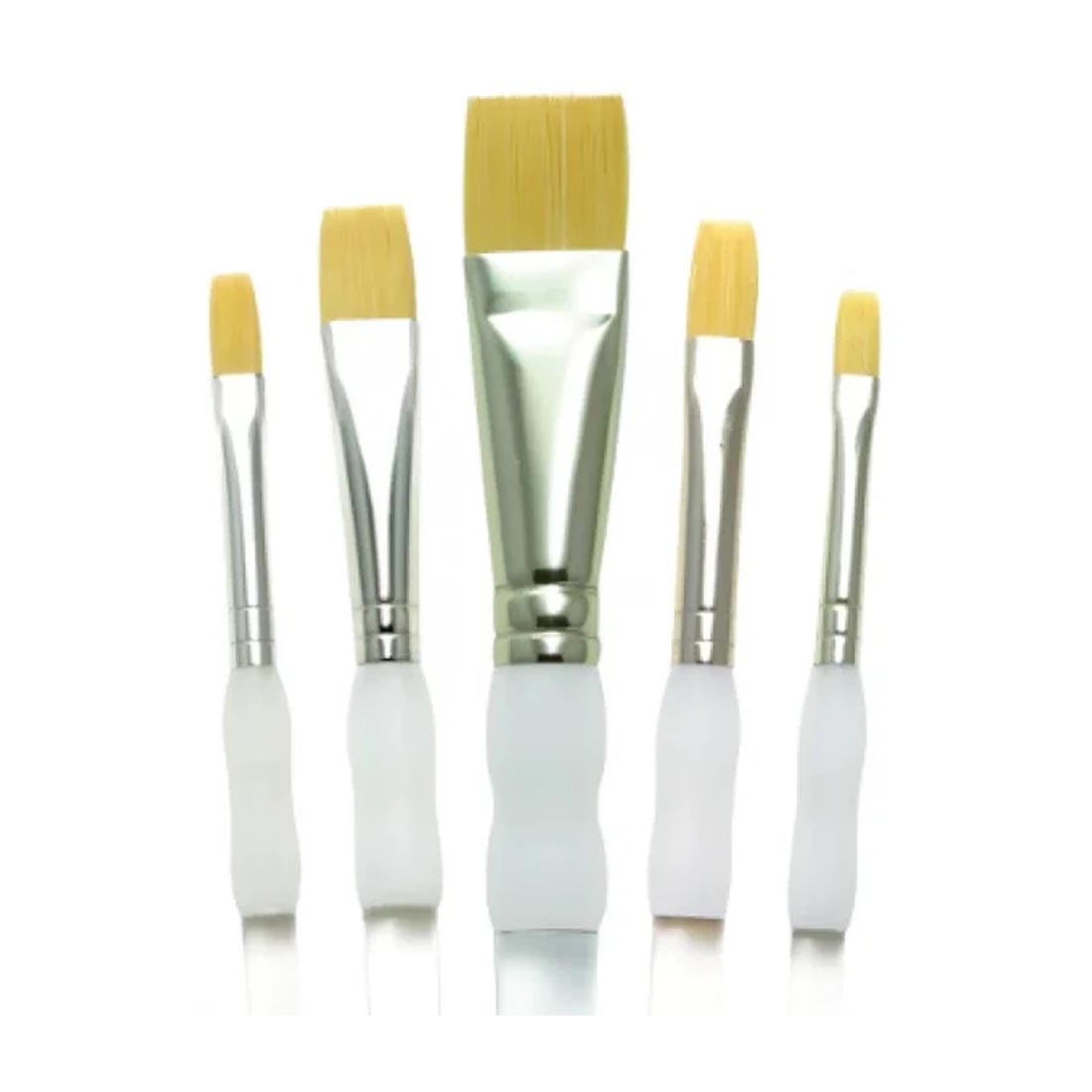 Royal & Langnickel Soft Grip Gold Taklon Flat Brush 5-Piece Set