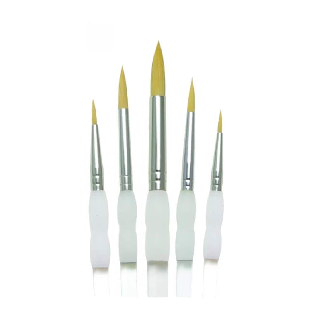 Royal & Langnickel Soft Grip Gold Taklon Round Brush 5-Piece Set