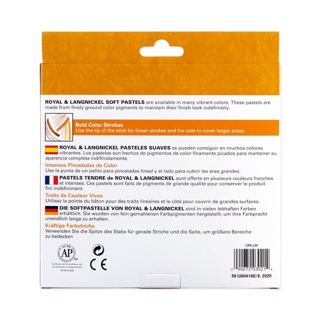 back of package for Soft Pastels 24-Color Landscape Set by Royal & Langnickel