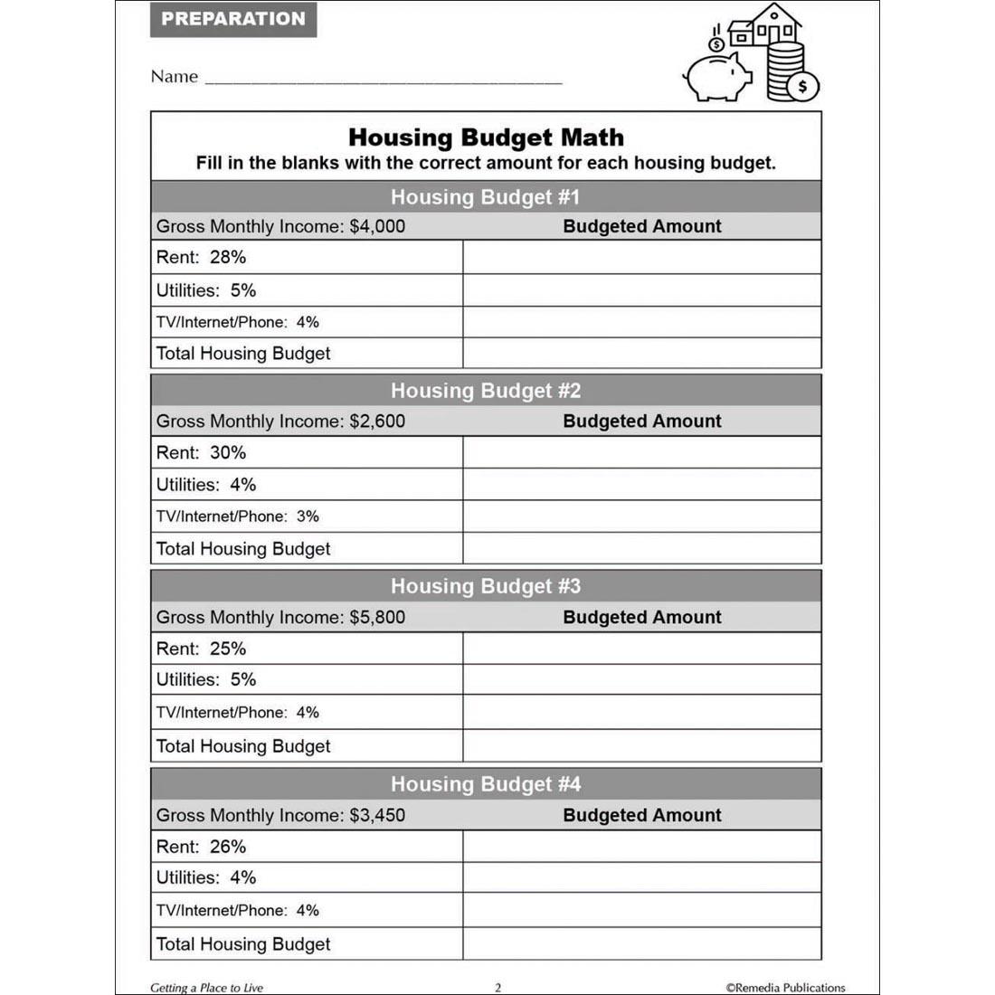 sample page from the Getting A Place To Live Book