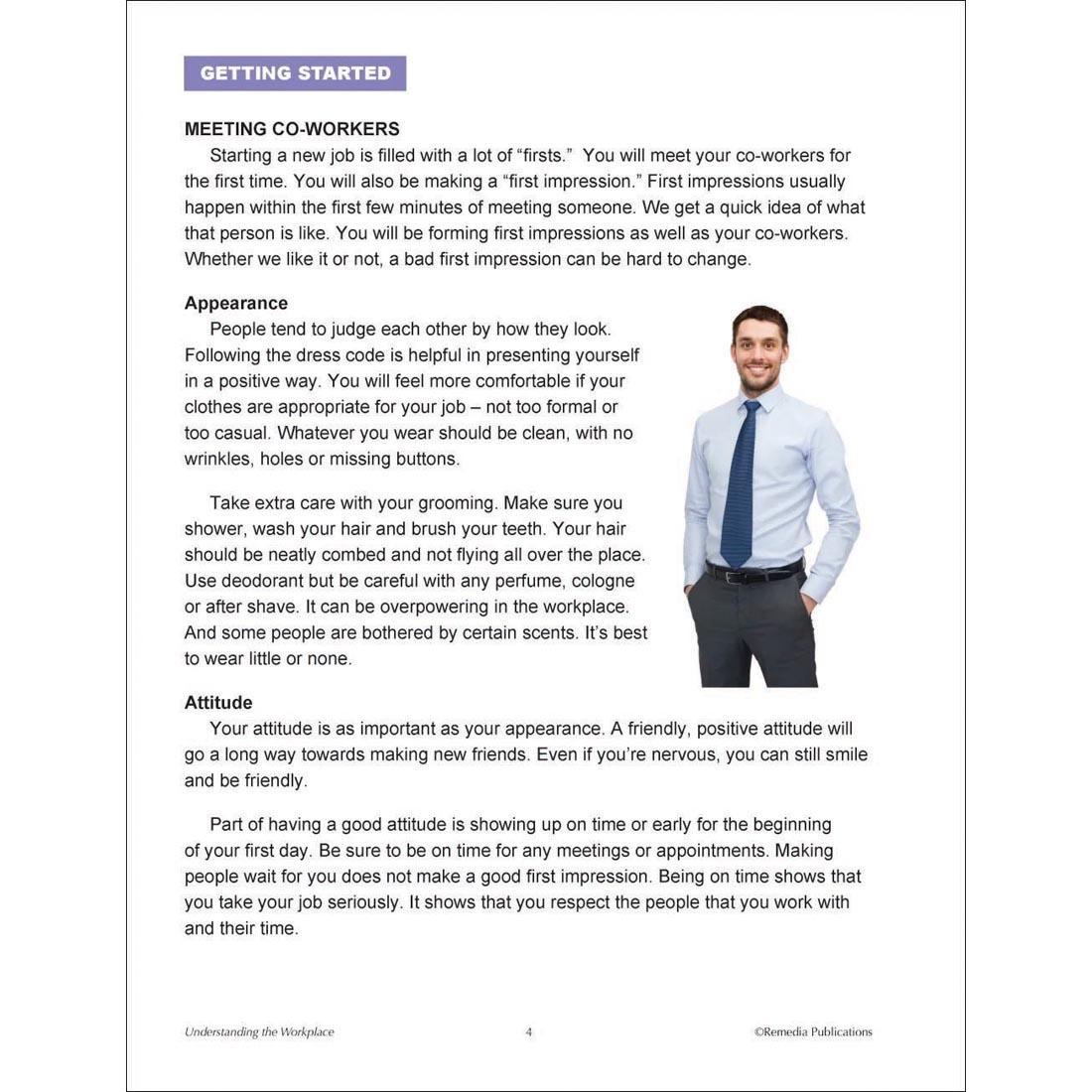 sample page from the Understanding The Workplace Book