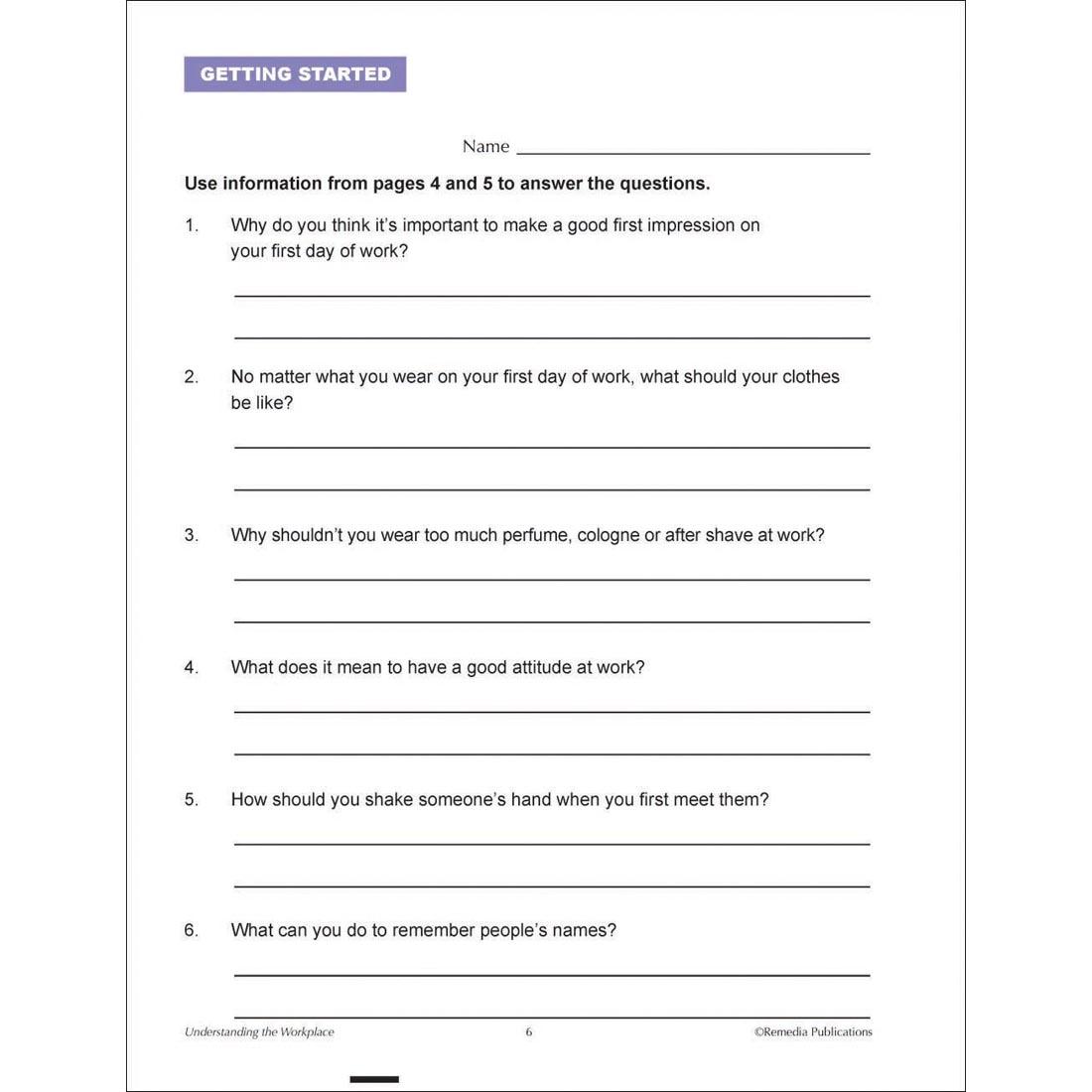 sample page from the Understanding The Workplace Book