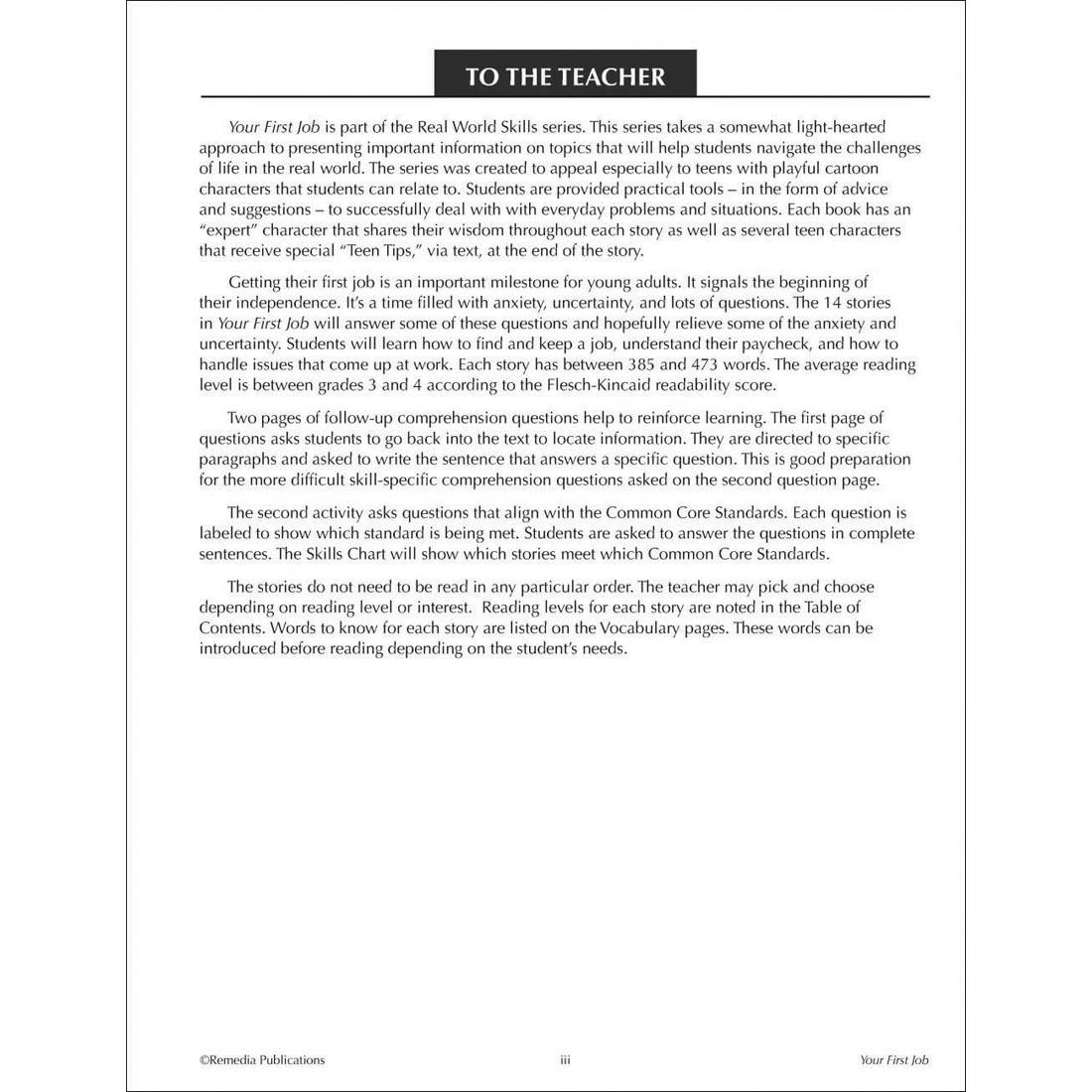 sample page from the Your First Job Book