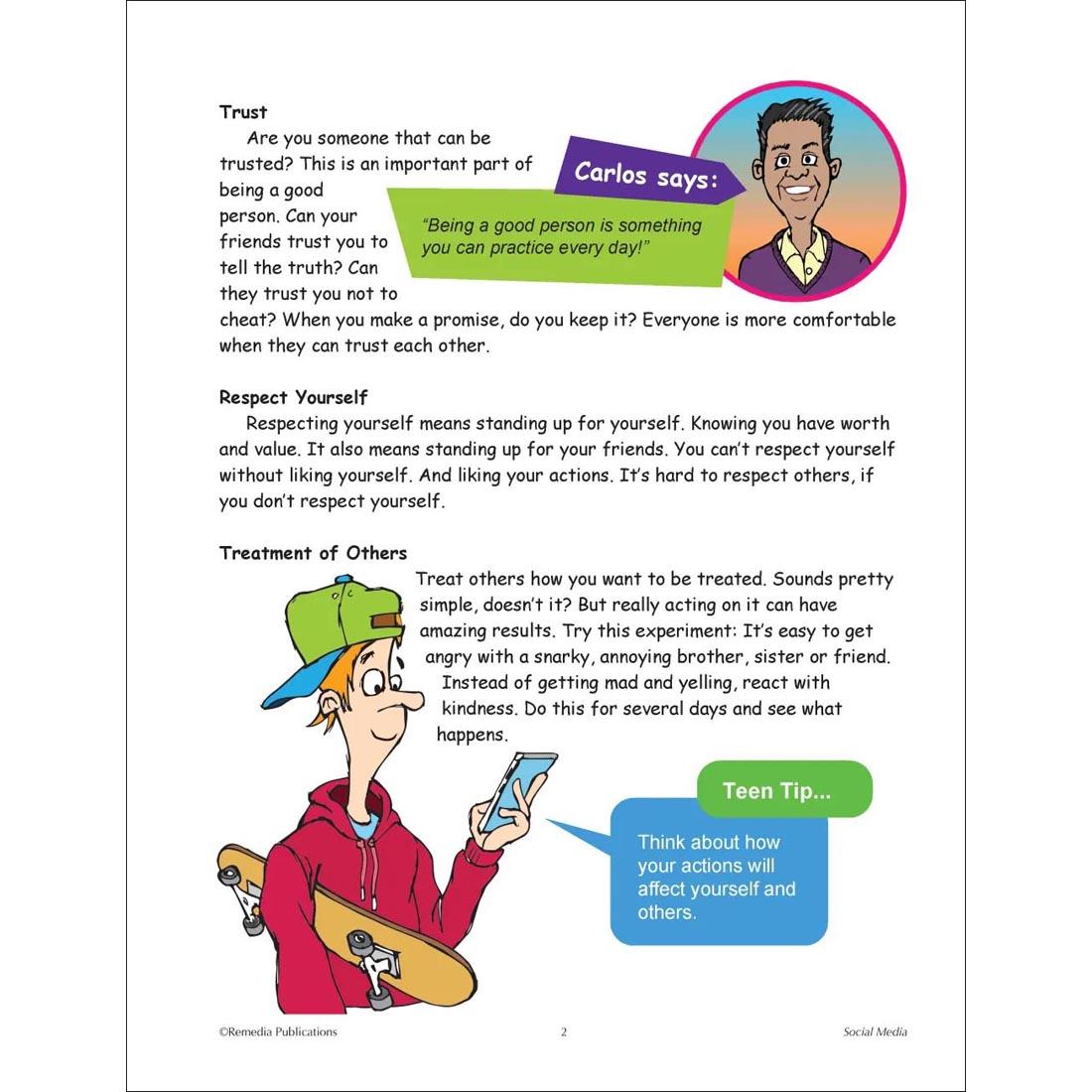 sample page from the Social Skills Improving Behavior Book