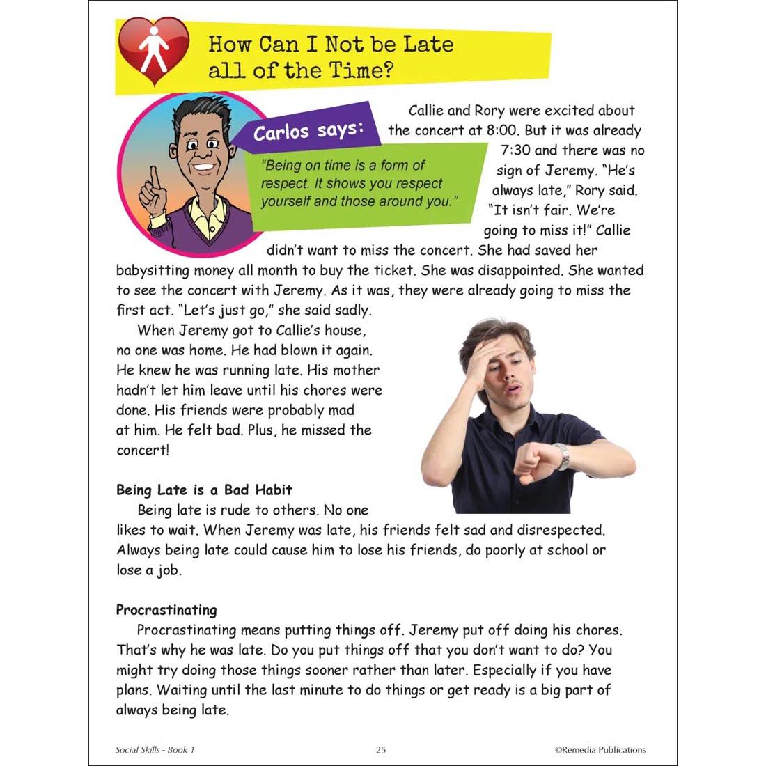 sample page from the Social Skills Improving Behavior Book