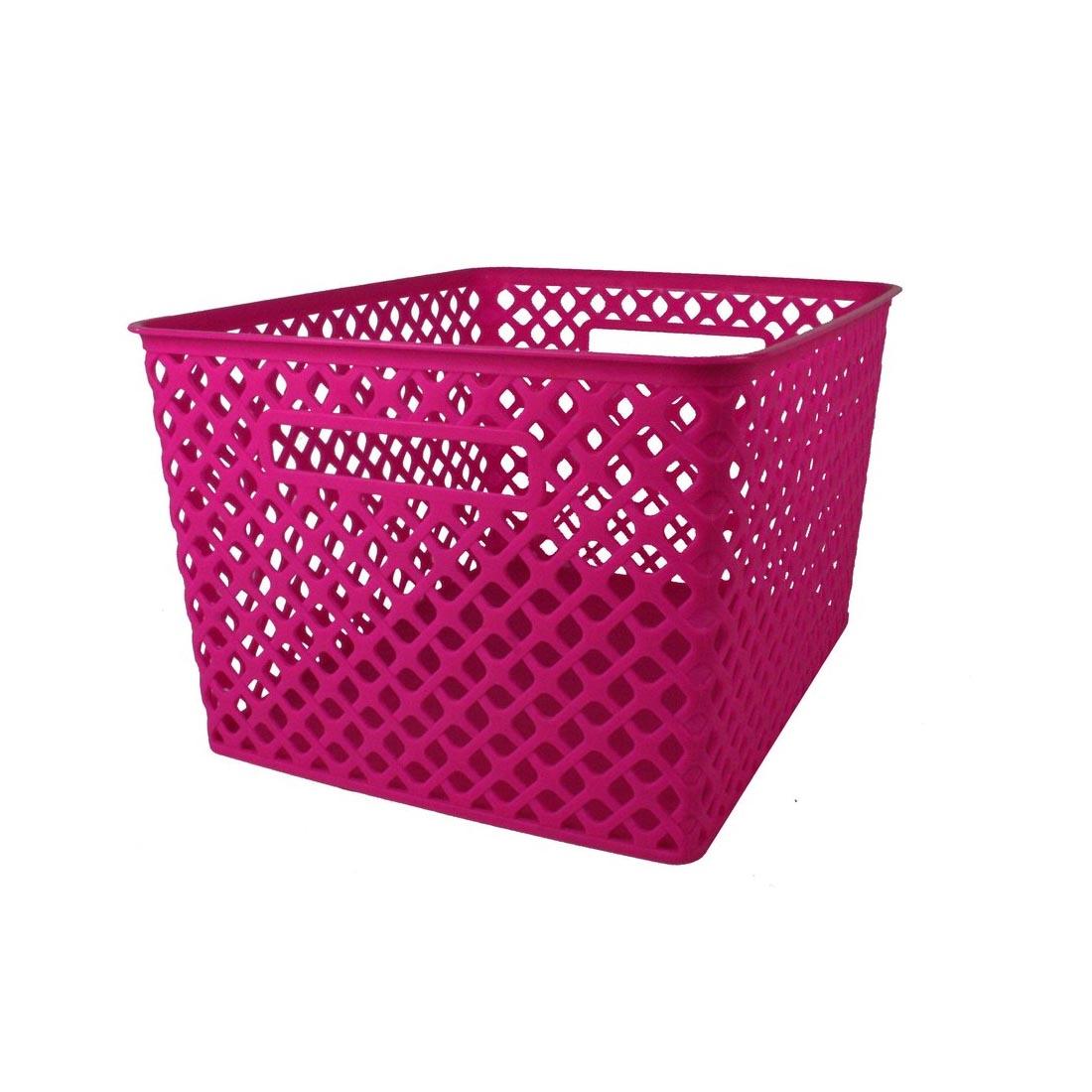 Romanoff Products Large Hot Pink Weave Storage Basket
