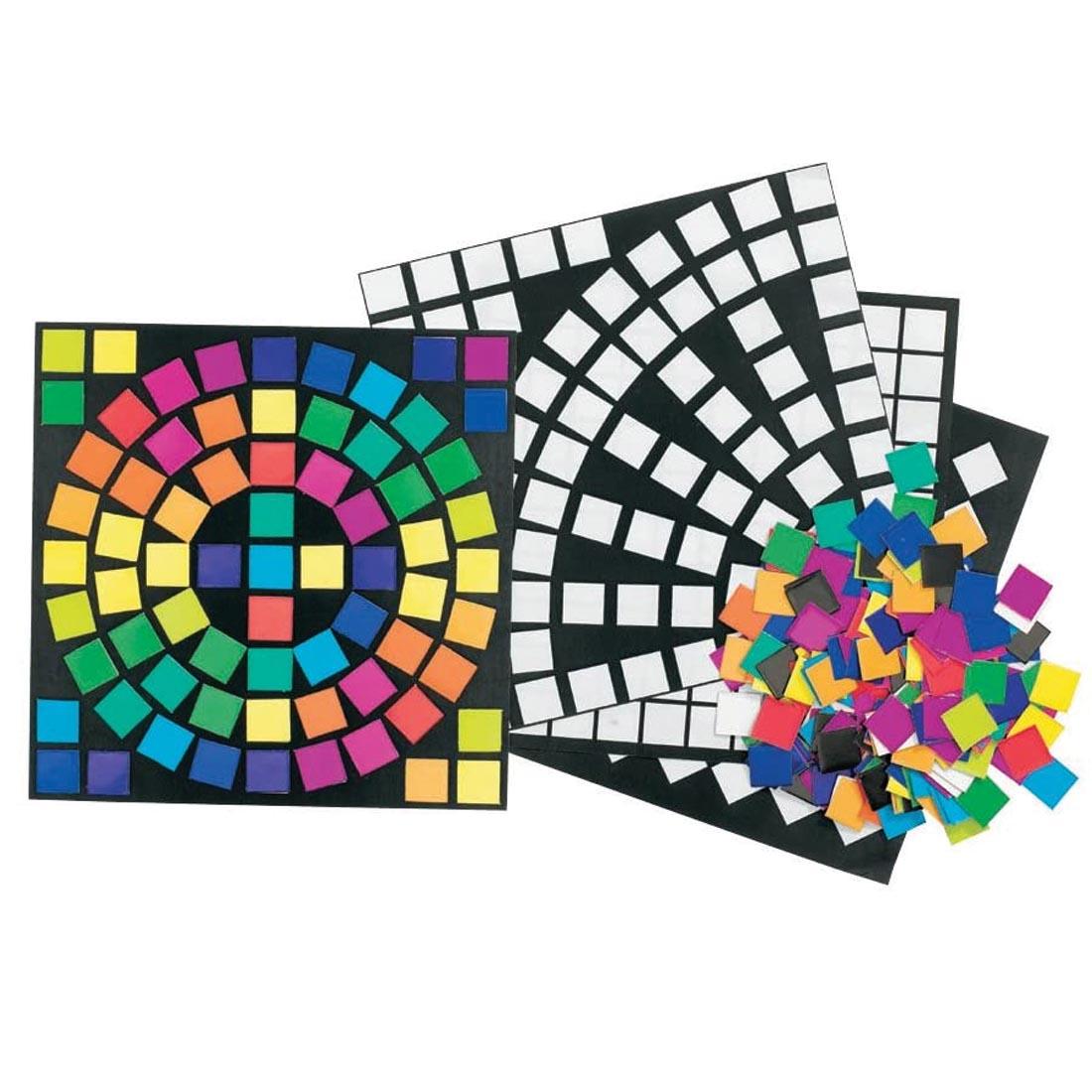 Roylco Spectrum Mosaics shown with one pattern card complete