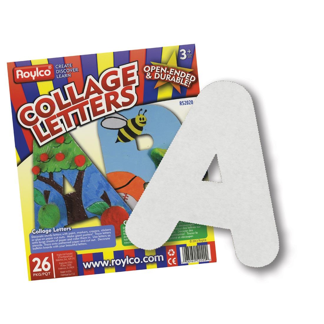 Package of Roylco Big Collage Letters with the A outside